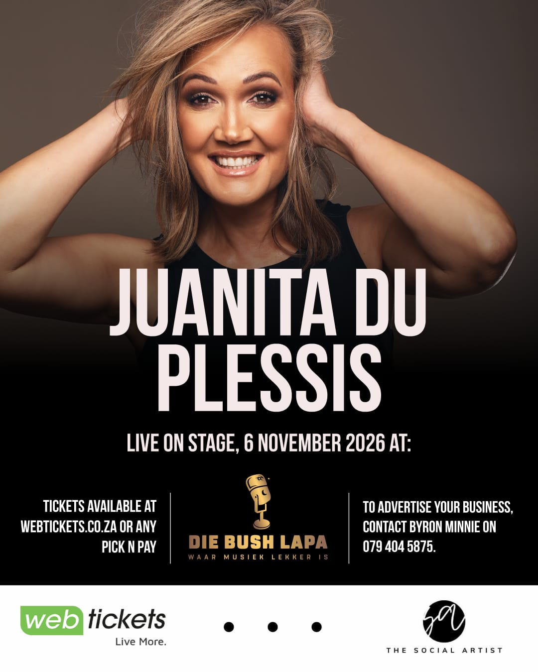 Juanita du Plessis, 6 November 2026 at Die Bush Lapa